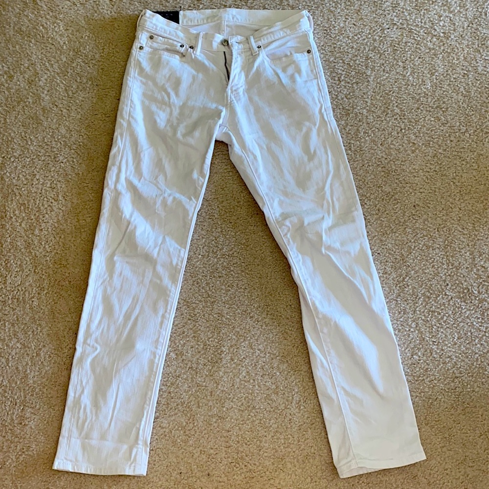 Abercrombie & Fitch Langdon Slim Stretch Men’s White Jeans; 28Wx30L, Regular-Use